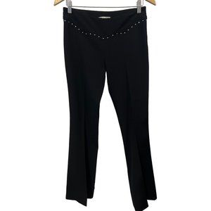 Alberto Makali Vintage Rhinestone Pants Women 2 Black Embellished Career Preppy